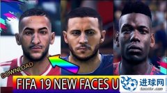FIFA19 齐耶赫、博格巴、阿扎尔等球员脸型补丁